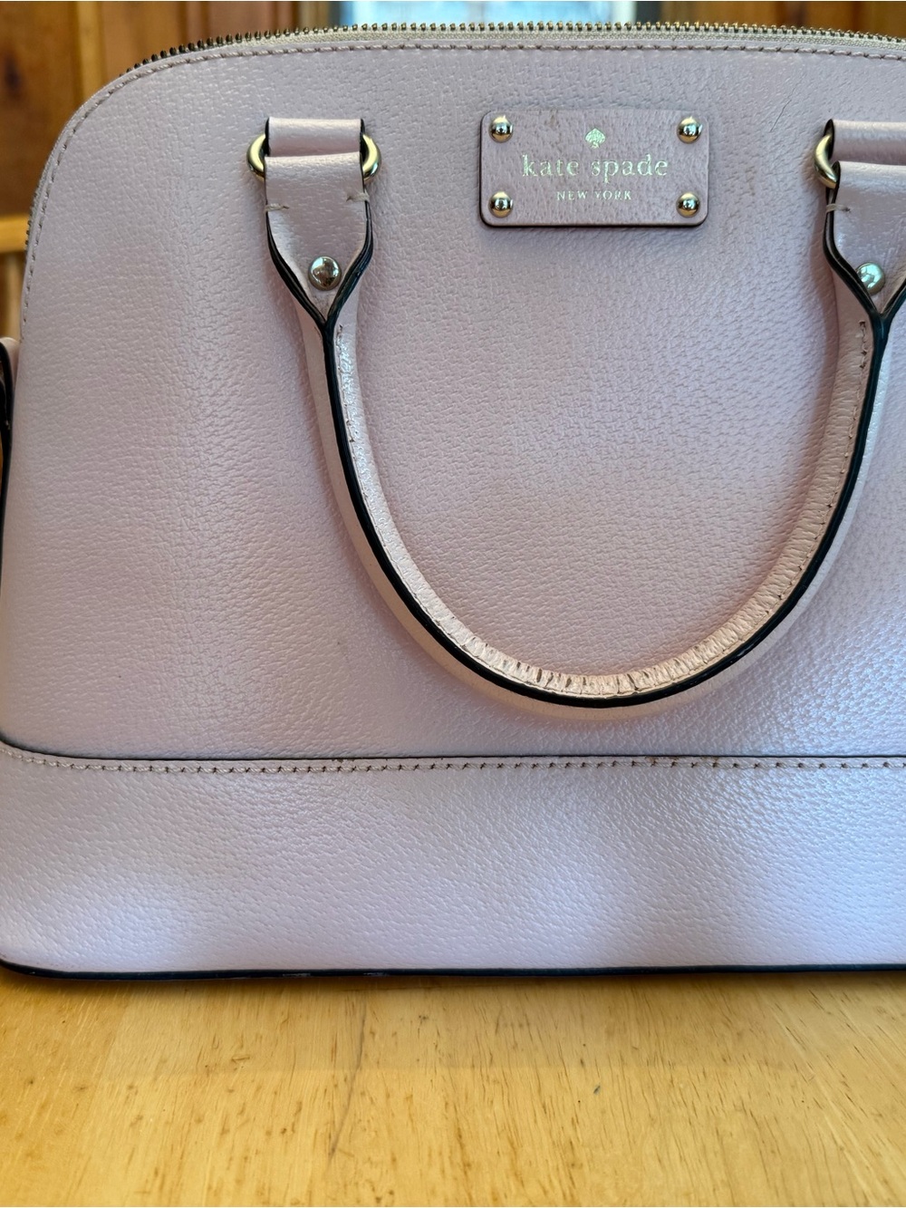 kate spade Pale Pink Dome Satchel with Gold Hardware
